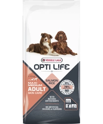 Versele-Laga Opti Life Adulto Cura della pelle Medium&Maxi con Salmone 12,5kg