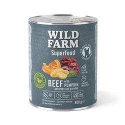 WILD FARM Superfood Beef (Manzo con zucca, patate e prezzemolo) 800 g Alimento senza cereali per cani