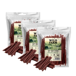WILD FARM bastoncini di manzo 3x500 g snack per cani