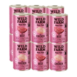WILD FARM Pate Pollo/Manzo 12x400g - cibo per gatti senza glutine
