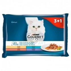 GOURMET Perle cibo per gatti adulti Mini Filetti in salsa 4x85g