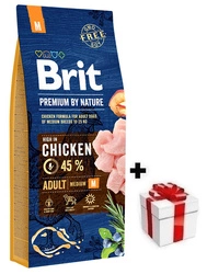 Brit Premium By Nature Adult M Con pollo 15kg + sorpresa per il cane GRATIS