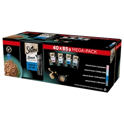 SHEBA Sauce Collection Sapori di pesce bustine 40x85 g – alimento umido completo per gatti adulti, in salsa