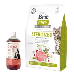 BRIT Care Cat Grain-Free Sterilized Immunity Support 7kg & LAB V Olio di Salmone per cani e gatti 1000ml
