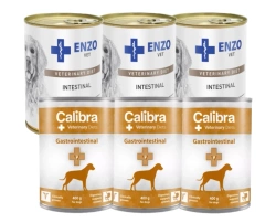 Calibra VD Cane Gastrointestinale 3x400 g + ENZO VET Dieta intestinale per malattie dell'apparato digerente con agnello per cani 3x400g