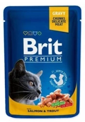 Brit Premium Cat per gatti adulti con salmone e trota 100g
