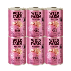 WILD FARM Pate Pork 6x400g - cibo senza glutine per gatti