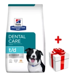 HILL'S PD Prescription Diet Canine t/d Dental Care 4kg + una sorpresa per il vostro cane GRATIS!