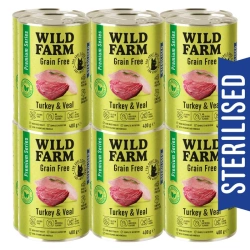 WILD FARM Premium Grain Free Turkey and Veal 12x400g  - alimenti senza cereali per gatti sterilizzati