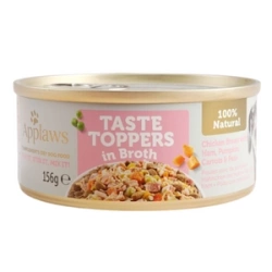 Applaws Taste Toppers Cibo umido naturale per cani con pollo, prosciutto e verdure 156g