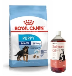 ROYAL CANIN Maxi Puppy 15kg + LAB V Olio di Salmone per cani e gatti 1000ml
