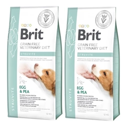 Brit Grain Free Veterinary Diet Dog Struvite Uovo e piselli 2x12kg