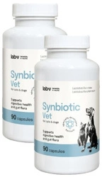 LAB-V Synbiotic Vet - Supporto alla salute gastrointestinale e alla microflora intestinale per cani e gatti 2x90 capsule