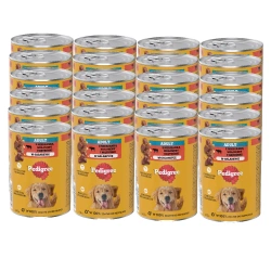 Pedigree Cibo umido per cani adulti con manzo in gelatina lattina 24x400g