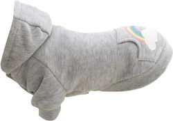 Rainbow Falls, felpa con cappuccio, per cani, grigio chiaro, XS: 27 cm