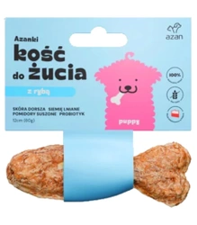 AZANKI Osso da masticare per cuccioli in pelle di merluzzo, 12 cm