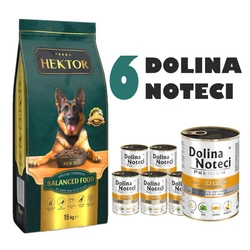 HEKTOR BALANCED Adult 15kg + Dolina Noteci Premium Anatra con zucca 6x400g