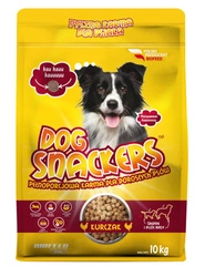 Dog Snackers Cibo per cani con pollo (razze medie e grandi) 10 kg + Guinzaglio per cani Zippy, rosso!