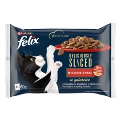 FELIX Deliciously Sliced Sapori di Campagna Cibo umido per gatti 4x80g