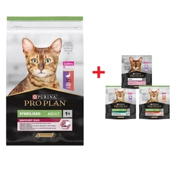 PURINA Pro Plan Cat Sterilised Duck & Liver 10 kg + cibo per gatti 400g (spedizione casuale)