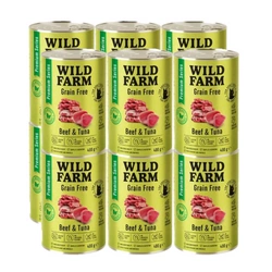 WILD FARM Premium Grain Free Manzo e Tonno 12x400g - cibo per gatti senza cereali