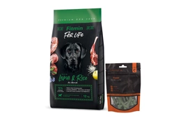 FITMIN Dog For Life Lamb & Rice 12kg + Trattamenti dentali per cani 70g GRATIS
