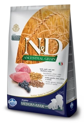 Farmina N&D Ancestral Grain Canine Puppy Medium&Maxi Lamb&Blueberry 12kg x2