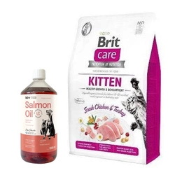 BRIT Care Cat  Grain-Free Kitten 7kg & LAB V Olio di Salmone per cani e gatti 1000ml