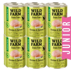 WILD FARM Premium Grain Free Pollo e Salmone 12x400g - cibo senza cereali per gattini