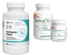 DOLFOS Vetcal D3 90tabl. +LAB-V Immuno Hard – Rafforzamento dell'immunità per cani e gatti 90 capsule