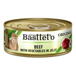 Basttet'o Original Manzo con verdure in gelatina per gatti 85g (lattina)