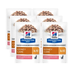 Hill's Prescrizione Dieta k/d Feline Salmon 6x85g