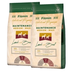 FITMIN Medium Maxi Maintenance Agnello e Manzo 2x12kg