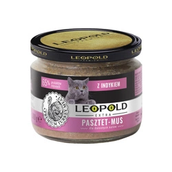 Leopold Paté Mousse con carne di tacchino per gatti 300g +10% Gratis (Barattolo)