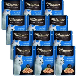 Miamor Feine Filets - cibo umido per gatti tonno in gelatina di granchio 12x100g