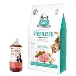 BRIT Care Cat  Grain- Free Sterilised Urinary Health 7kg & LAB V Olio di Salmone per cani e gatti 1000ml