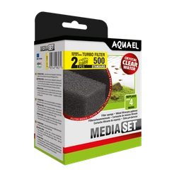 AQUAEL cartuccia filtrante in spugna TURBO 500 MediaSet -2pcs