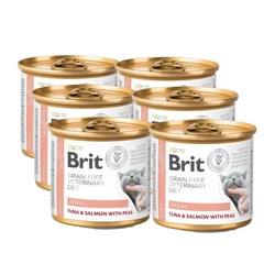 Brit Grain Free Veterinary Diet Cat Renal Tonno, salmone e piselli 6x200g