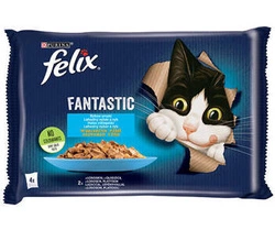 FELIX Rybne Smaki in gelatina con salmone e platessa 4x85g