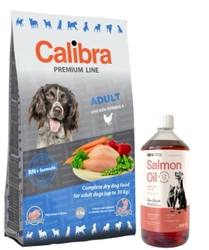 Calibra Premium Line Adulto 12kg + LAB V Olio di Salmone per cani e gatti 1000ml