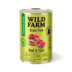 WILD FARM Premium Grain Free Manzo e Tonno 400g - cibo per gatti senza cereali