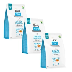 BRIT CARE Dog Grain-free Junior Large Breed Salmon 3x3 kg