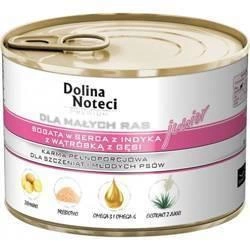 Dolina Noteci Premium per piccole razze Junior ricco di cuori di tacchino con fegati d'oca 185g x12