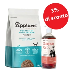 APPLAWS Complete Dry Adult Ocean Fish With Salmon 6kg + Olio LAB-V 1000ml