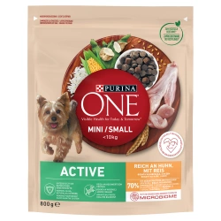 PURINA ONE Mini Active Pollo, Riso - Cibo secco per cani - 800g