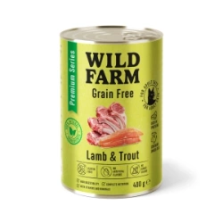 WILD FARM Premium Grain Free Agnello e Trota 400g - cibo per gatti senza cereali