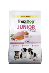 TROPIDOG Premium Junior Small and Medium Breeds Ricco di Tacchino e riso 8 kg
