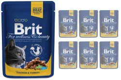 Brit Premium Cat per gatti adulti con pollo e tacchino 6x100g