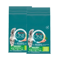 Purina One Indoor Formula Tacchino e Grano Cibo per gatti adulti 2x9,75 kg