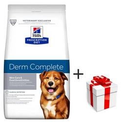 HILL'S PD Prescription Diet Canine Derm Complete 12 kg + una sorpresa per il vostro cane GRATIS!
